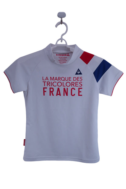 le coq sportif(ルコックスポルティフ) 半袖モックネックシャツ 白 レディース M A-1