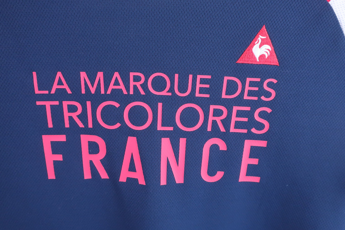 le coq sportif(ルコックスポルティフ) 半袖モックネックシャツ 白ネイビー レディース L A-2