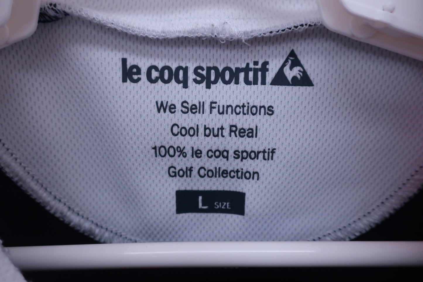 le coq sportif(ルコックスポルティフ) 半袖モックネックシャツ 白ネイビー レディース L A-3