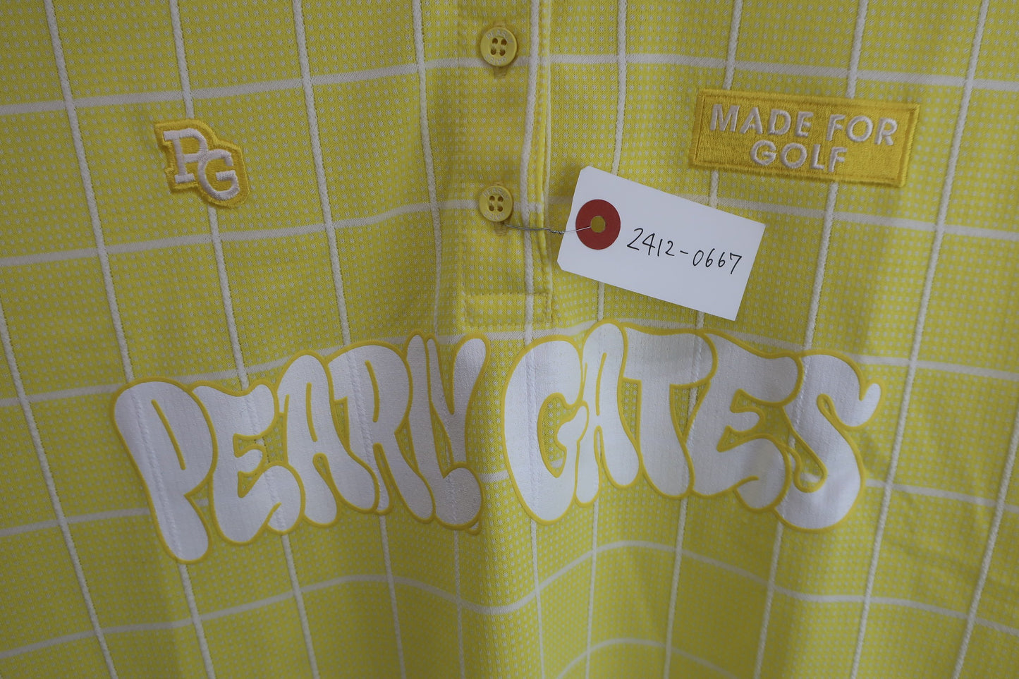 PEARLY GATES(パーリーゲイツ) ウィンドペンガンビート 半袖ポロワンピース 黄色チェック レディース 0 055-4124514 A-2