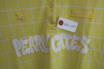 PEARLY GATES(パーリーゲイツ) ウィンドペンガンビート 半袖ポロワンピース 黄色チェック レディース 0 055-4124514 A-2