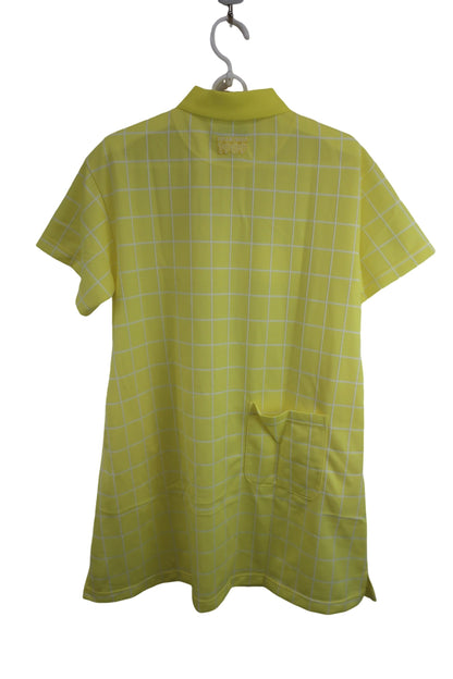 PEARLY GATES(パーリーゲイツ) ウィンドペンガンビート 半袖ポロワンピース 黄色チェック レディース 0 055-4124514 A-5