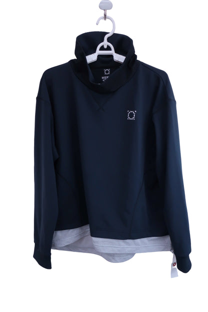 HENRY Club 長袖モックネックシャツ 黒 レディース 40 A-1