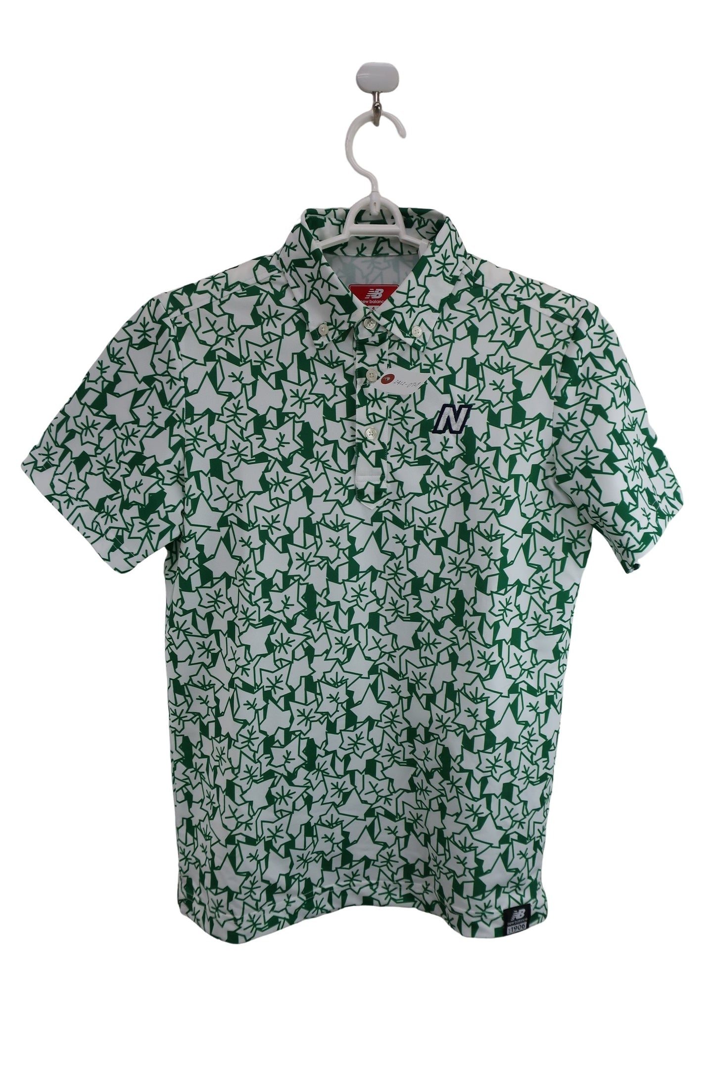 New Balance golf(ニューバランスゴルフ) ポロシャツ 白緑総柄 メンズ 4 012-7268004 A-1