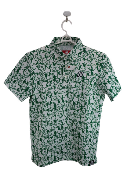 New Balance golf(ニューバランスゴルフ) ポロシャツ 白緑総柄 メンズ 4 012-7268004 A-1