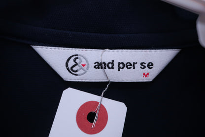 and per se(アンパスィ) ポロシャツ ネイビー レディース M B-3