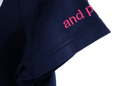 and per se(アンパスィ) ポロシャツ ネイビー レディース M B-5