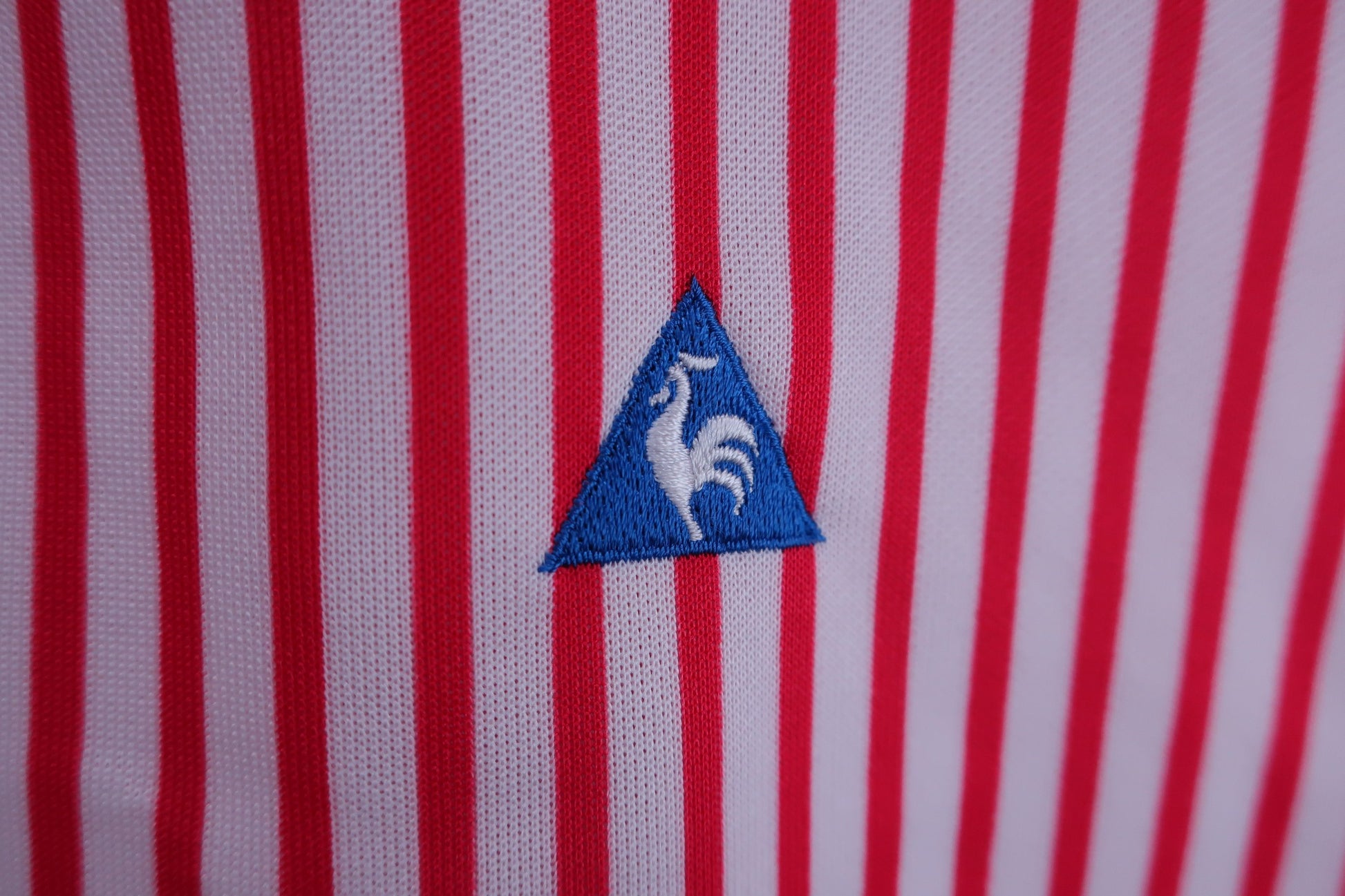 le coq sportif(ルコックスポルティフ) ポロシャツ 白赤ストライプ レディース A-2