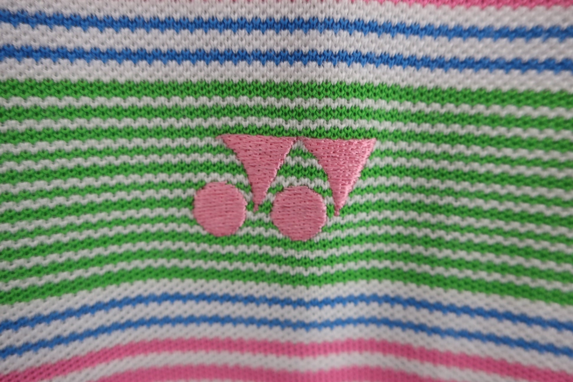 YONEX(ヨネックス) ポロシャツ 黄緑ボーダー メンズ M A-2