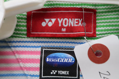 YONEX(ヨネックス) ポロシャツ 黄緑ボーダー メンズ M A-3
