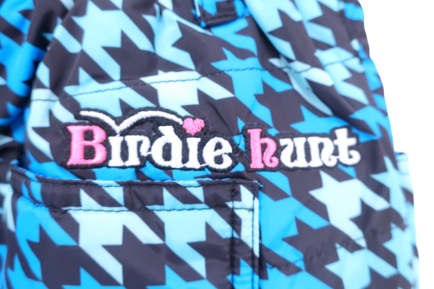 Birdie Hunt(バーディーハント) ナイロンパンツ 黒青千鳥柄 レディース L A-4