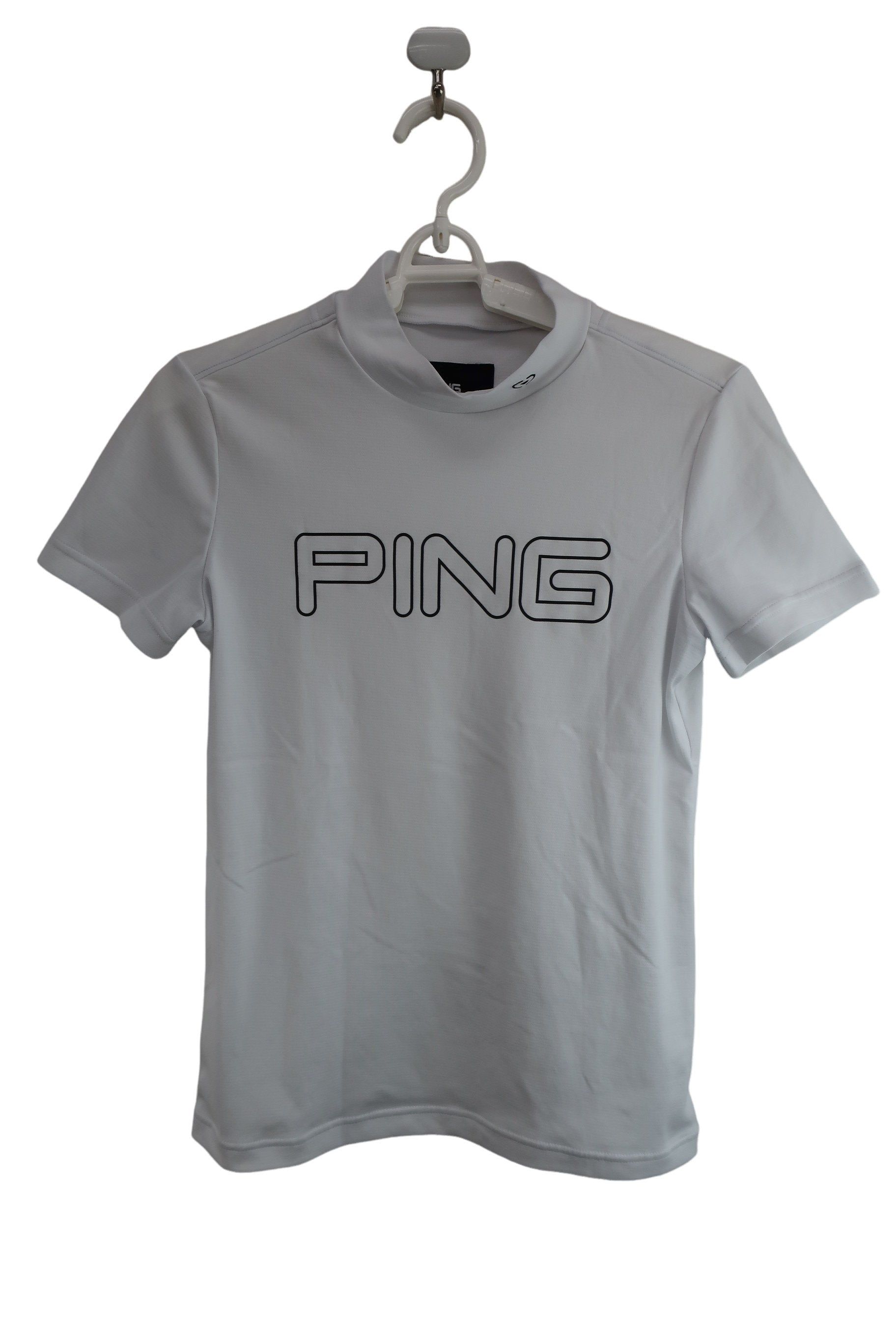 PING(ピン) 半袖モックネックシャツ 白 レディース S A-1