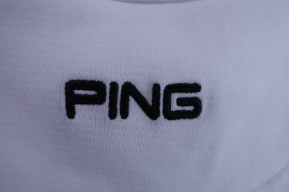 PING(ピン) 半袖モックネックシャツ 白 レディース S A-6