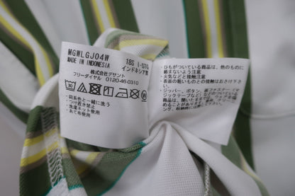 Munsingwear(マンシングウェア) ワンピース 白緑ストライプ レディース L A-6