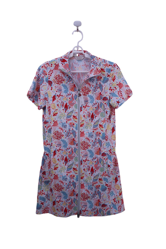 adabat(アダバット) ワンピース 白カラフル総柄 レディース 38 A-1