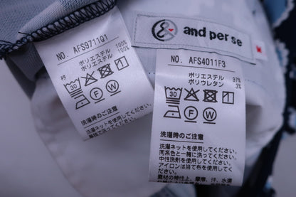 and per se(アンパスィ) ポロシャツ&スカート セットアップ ネイビー総柄 レディース M A-7