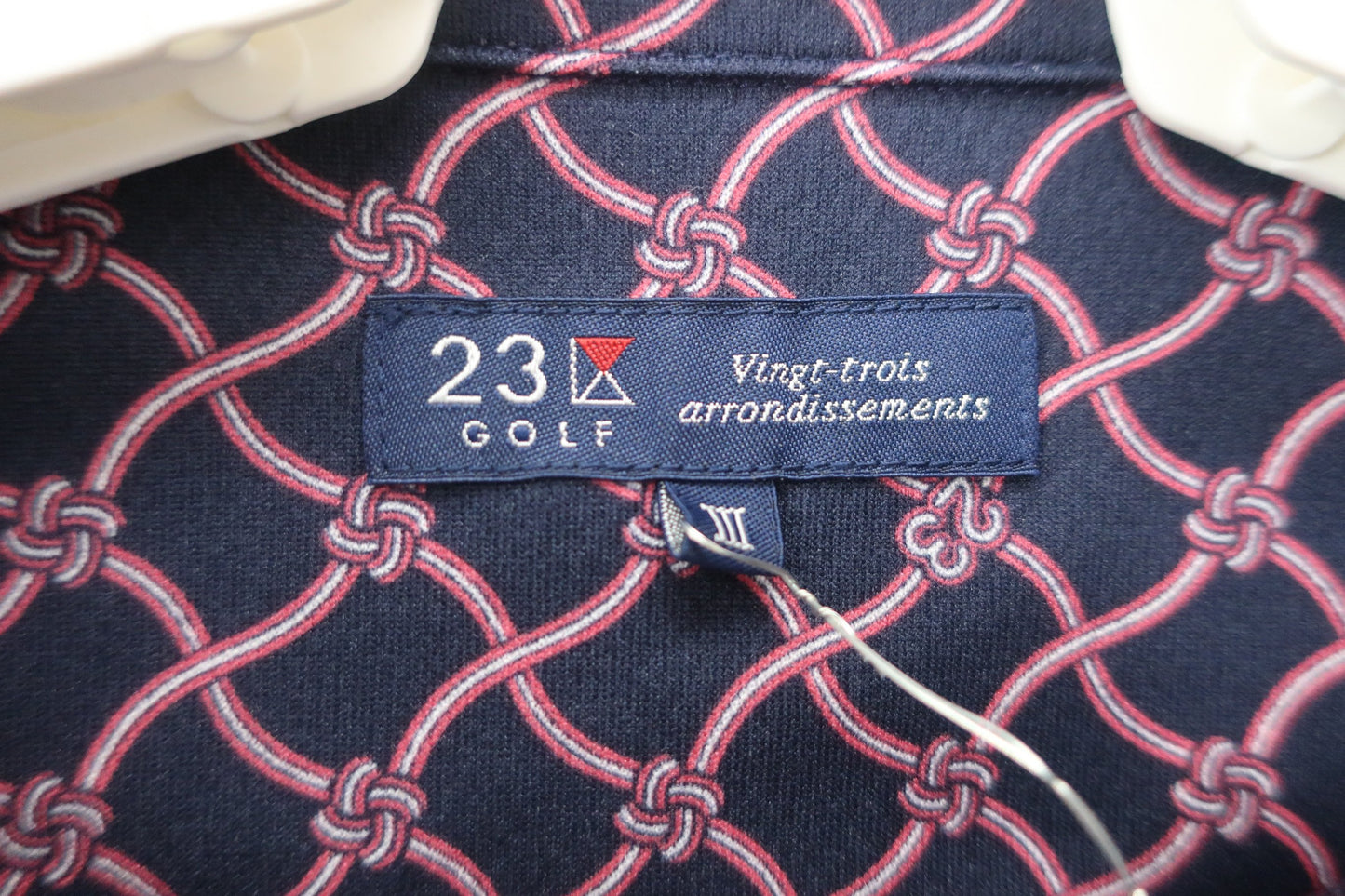 23区 GOLF(23区ゴルフ) ポロシャツ ネイビー紐柄 レディース ? A-2