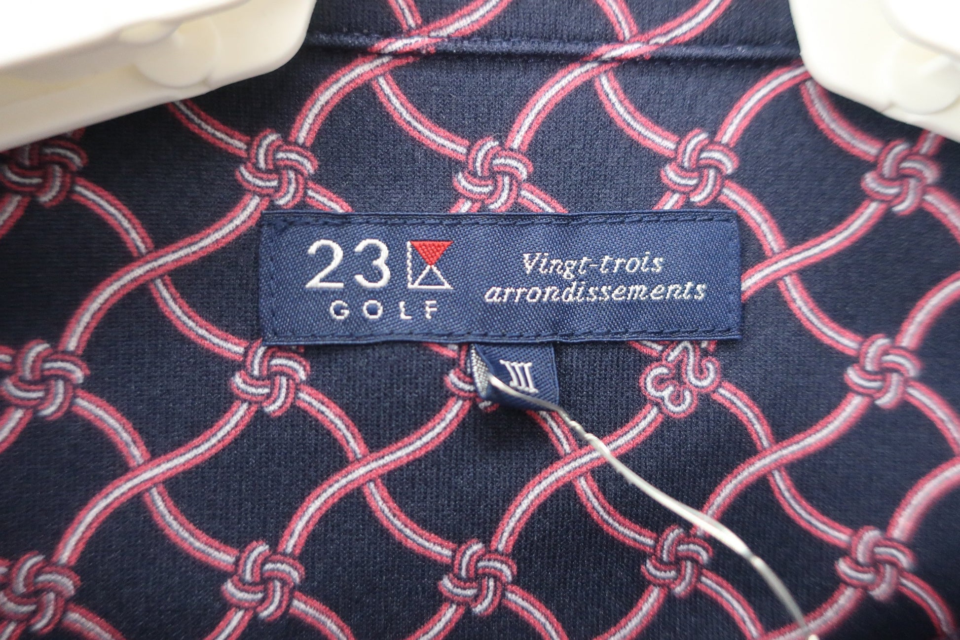 23区 GOLF(23区ゴルフ) ポロシャツ ネイビー紐柄 レディース ? A-2