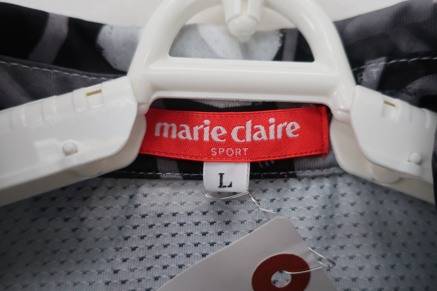marie claire sport(マリ・クレール・スポーツ) ポロシャツ グレー花柄 レディース L A-2