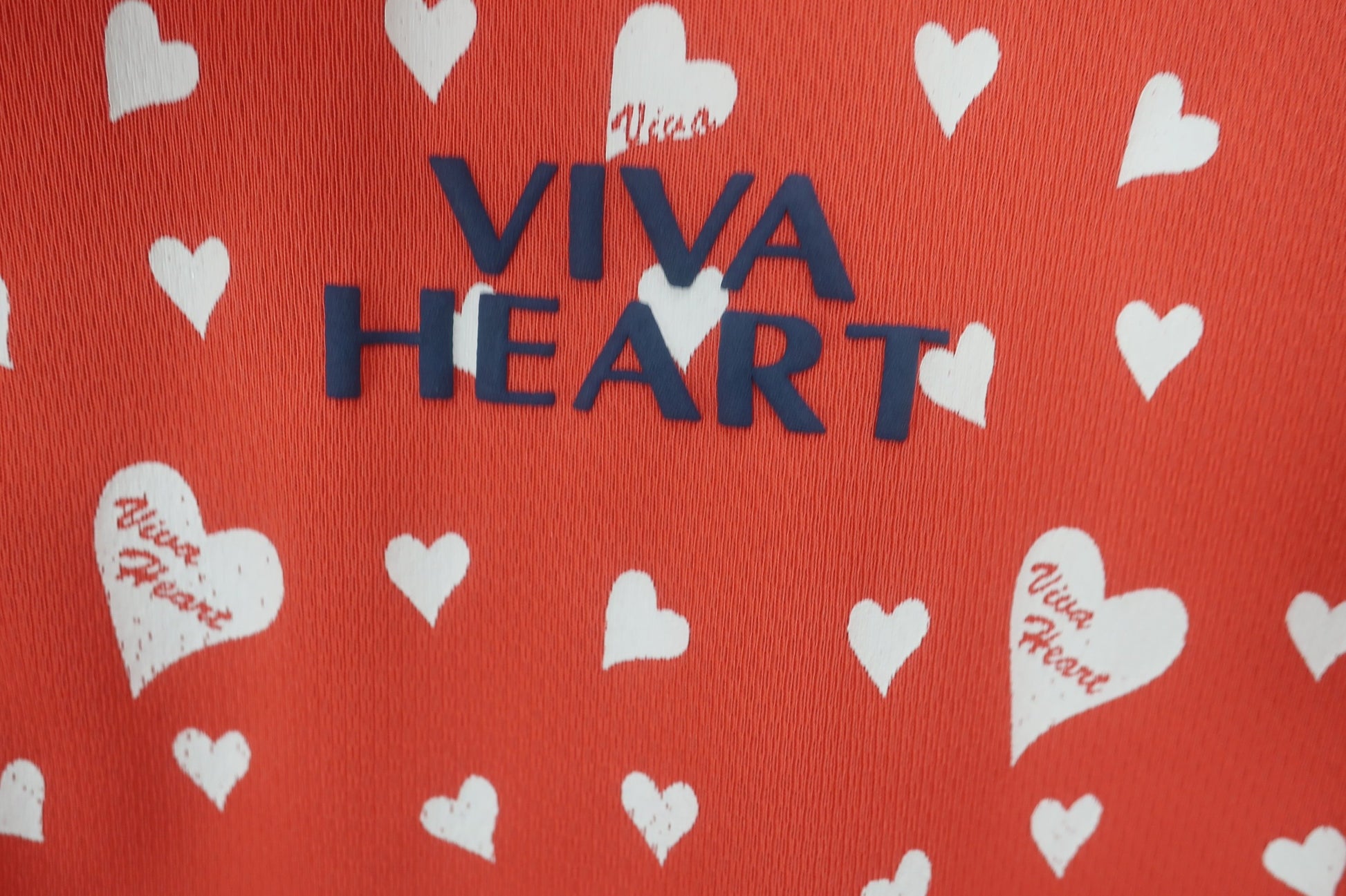 VIVA HEART(ビバハート) ポロシャツ オレンジ白ハート柄 レディース 42 A-2