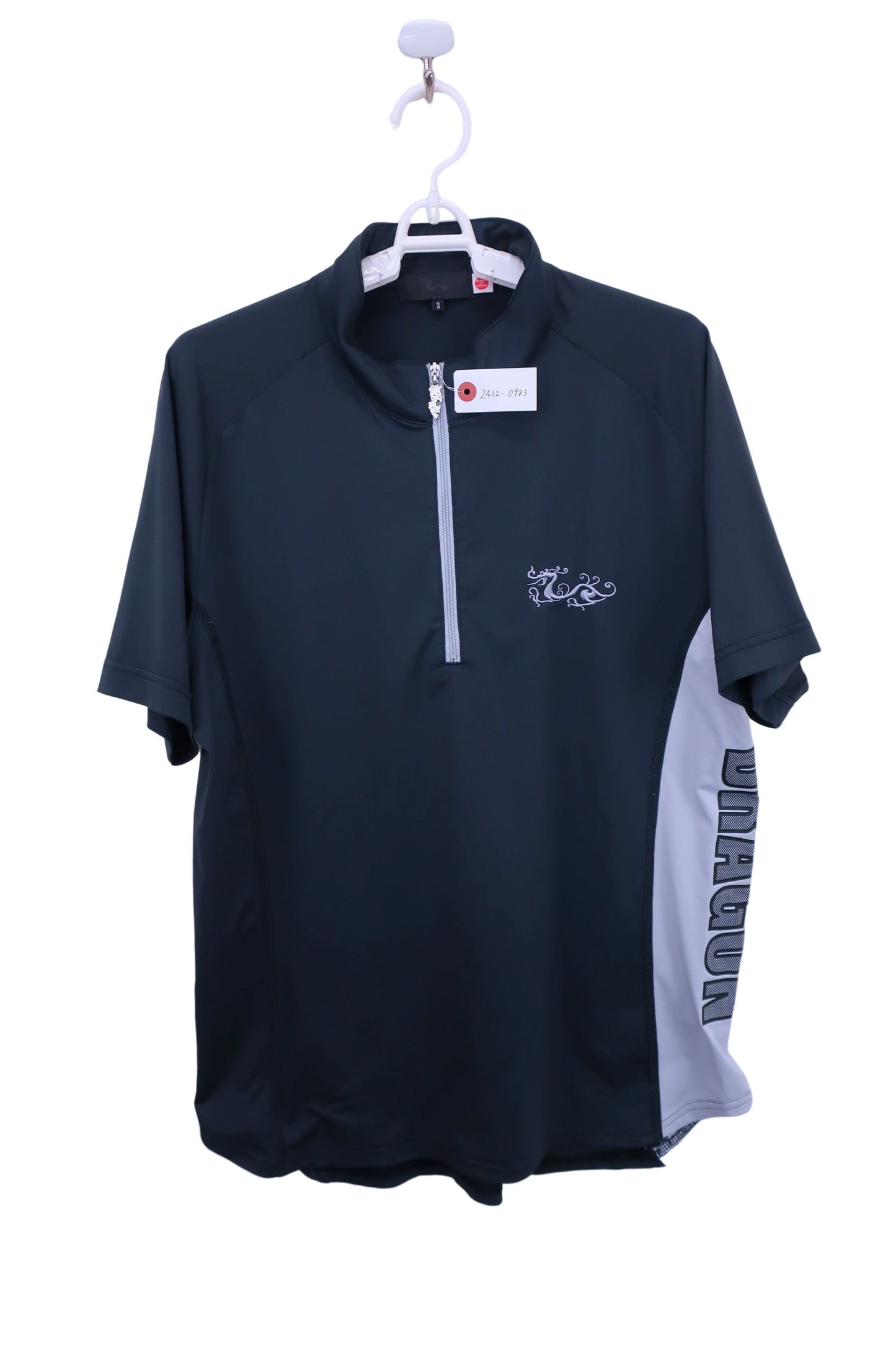 Dance With Dragon(ダンスウィズドラゴン) ハーフジップシャツ 黒 メンズ 3 D1-184325 A-1