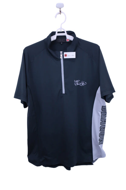 Dance With Dragon(ダンスウィズドラゴン) ハーフジップシャツ 黒 メンズ 3 D1-184325 A-1