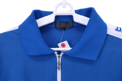 Dance With Dragon(ダンスウィズドラゴン) ハーフジップポロシャツ 青 メンズ 3 A-2