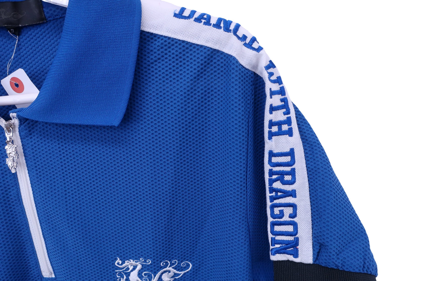 Dance With Dragon(ダンスウィズドラゴン) ハーフジップポロシャツ 青 メンズ 3 A-3