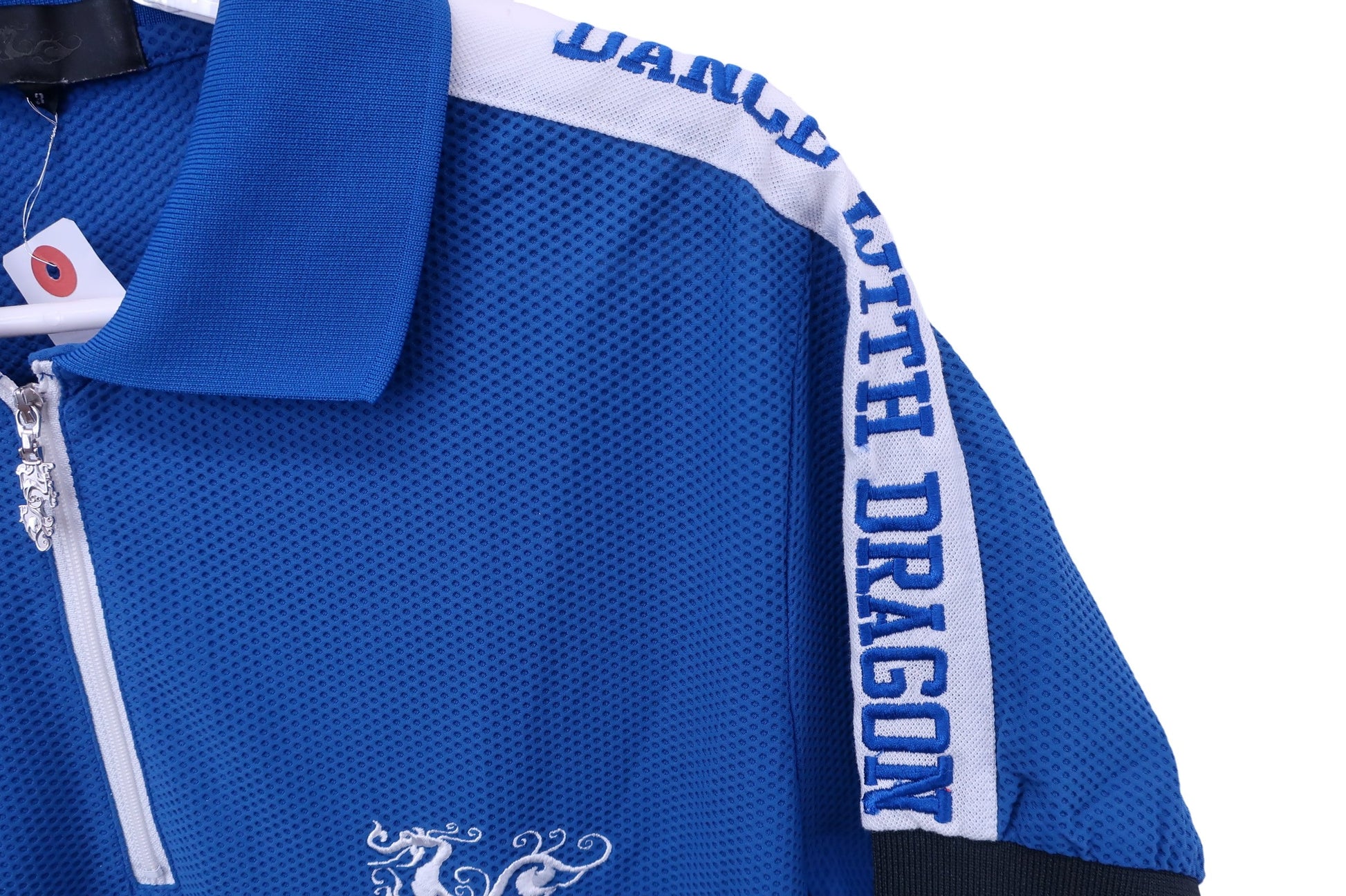 Dance With Dragon(ダンスウィズドラゴン) ハーフジップポロシャツ 青 メンズ 3 A-3