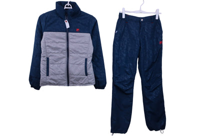 FILA GOLF(フィラゴルフ) ジャケットパンツ上下セット ネイビーグレー レディース M A-1