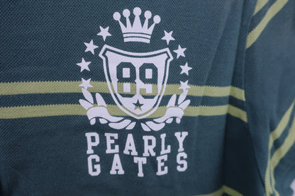 PEARLY GATES(パーリーゲイツ) ポロシャツ 緑黄緑色ボーダー レディース 1 055-160419 B-3
