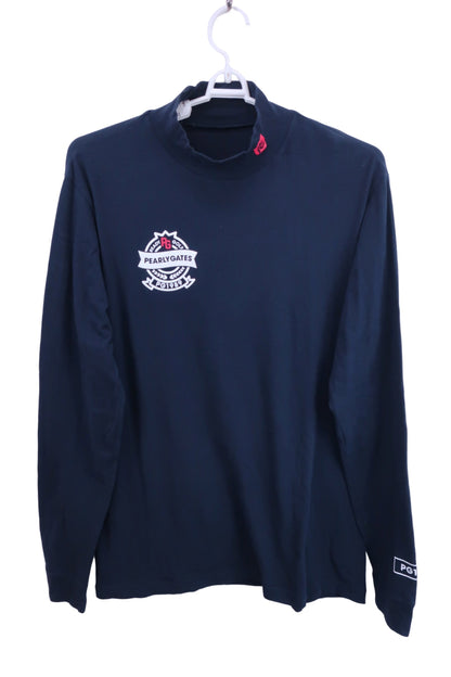 PEARLY GATES(パーリーゲイツ) 長袖モックネックシャツ ネイビー メンズ 6 053-9266801 B-1