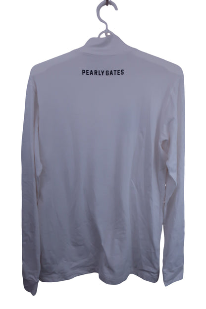 PEARLY GATES(パーリーゲイツ) 長袖モックネックシャツ 白 メンズ 6 053-9266801 A-6