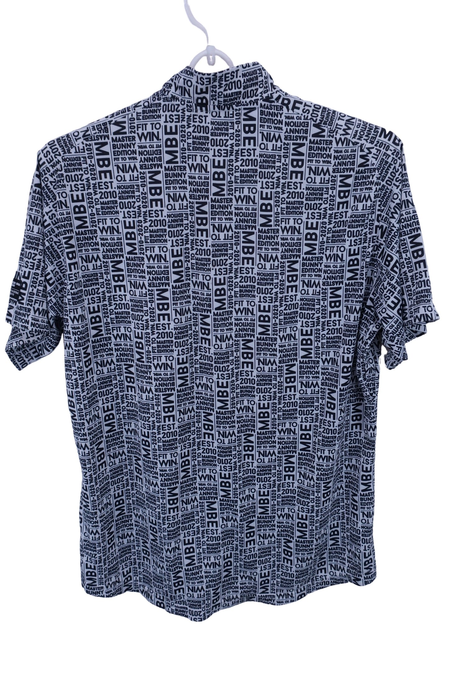 MASTER BUNNY EDITION(マスターバニーエディション) ハーフジップシャツ 白ブランドロゴ総柄 メンズ 6 758-0260805 A-4