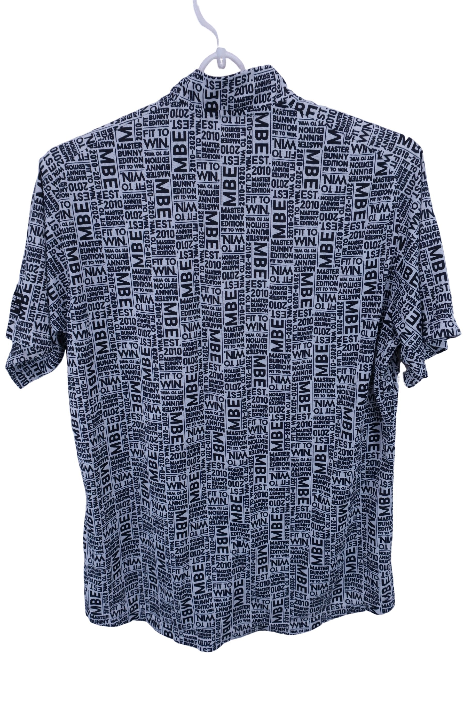 MASTER BUNNY EDITION(マスターバニーエディション) ハーフジップシャツ 白ブランドロゴ総柄 メンズ 6 758-0260805 A-4