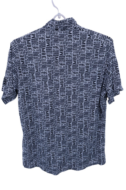 MASTER BUNNY EDITION(マスターバニーエディション) ハーフジップシャツ 白ブランドロゴ総柄 メンズ 6 758-0260805 A-4