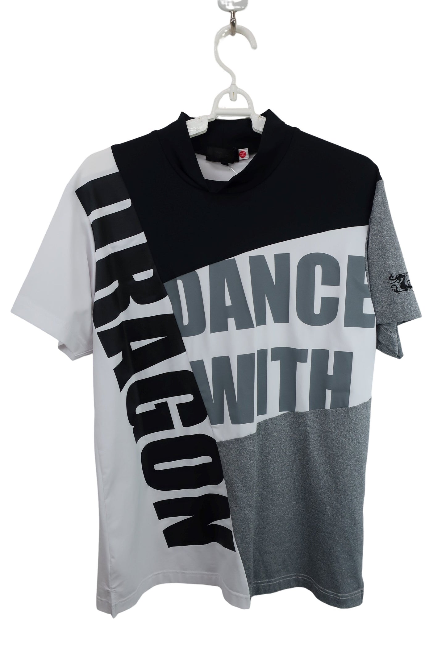 Dance With Dragon(ダンスウィズドラゴン) モックネックシャツ 黒白グレー メンズ 3 D1-185321 A-1