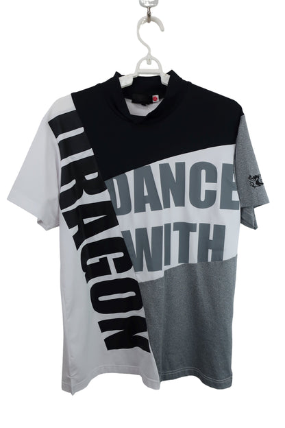 Dance With Dragon(ダンスウィズドラゴン) モックネックシャツ 黒白グレー メンズ 3 D1-185321 A-1