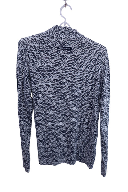 PEARLY GATES(パーリーゲイツ) 長袖モックネックシャツ 白黒総柄 メンズ 6 053-8266103 B-4