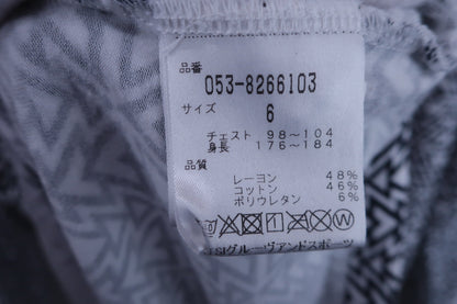 PEARLY GATES(パーリーゲイツ) 長袖モックネックシャツ 白黒総柄 メンズ 6 053-8266103 B-6