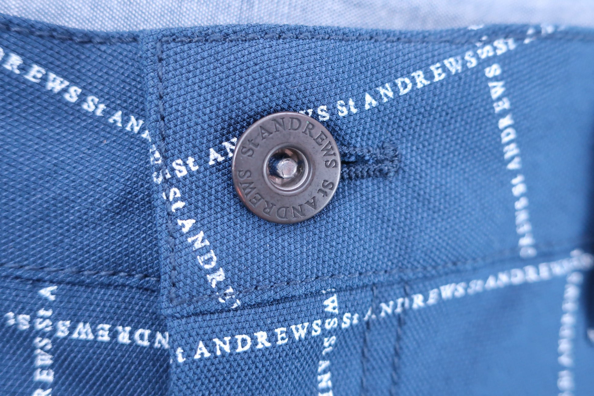 St ANDREWS(セントアンドリュース) パンツ ネイビー白ロゴ文字柄 メンズ LL 042-0131453 A-2