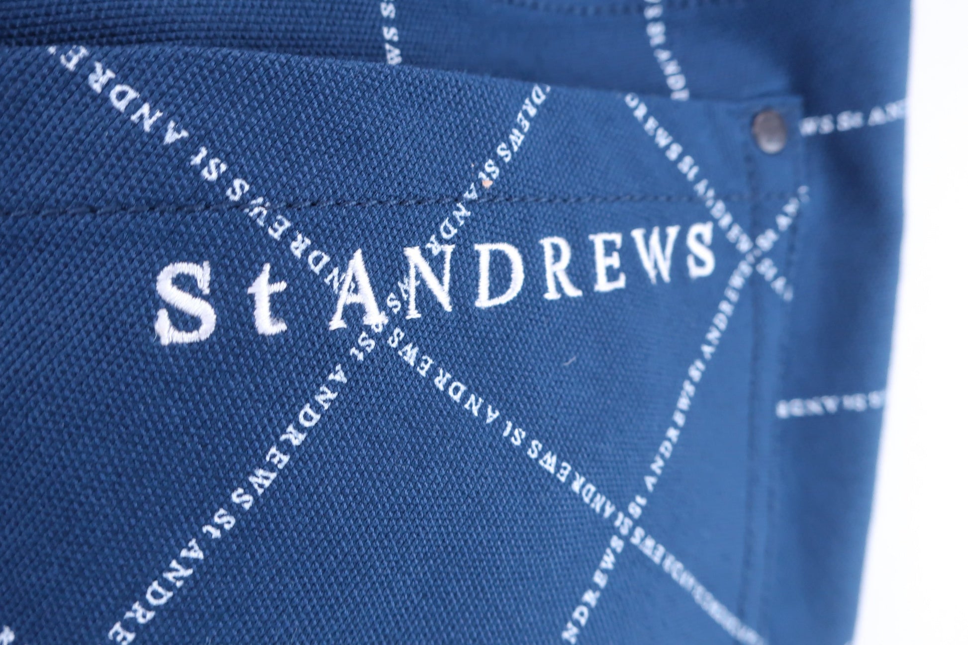 St ANDREWS(セントアンドリュース) パンツ ネイビー白ロゴ文字柄 メンズ LL 042-0131453 A-7