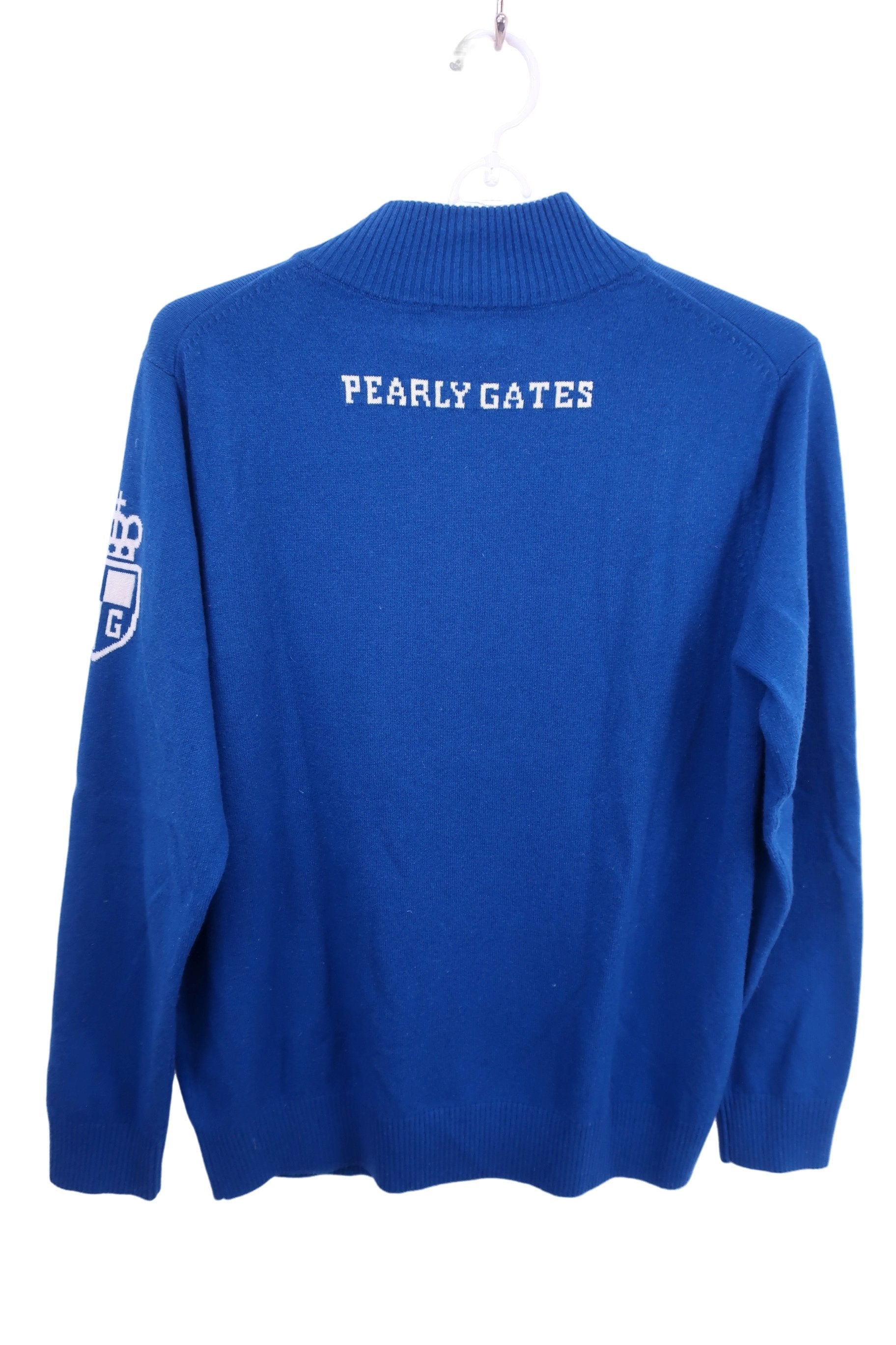 PEARLY GATES(パーリーゲイツ) ハーフジップセーター 青 メンズ 6 053-8170195 A-5