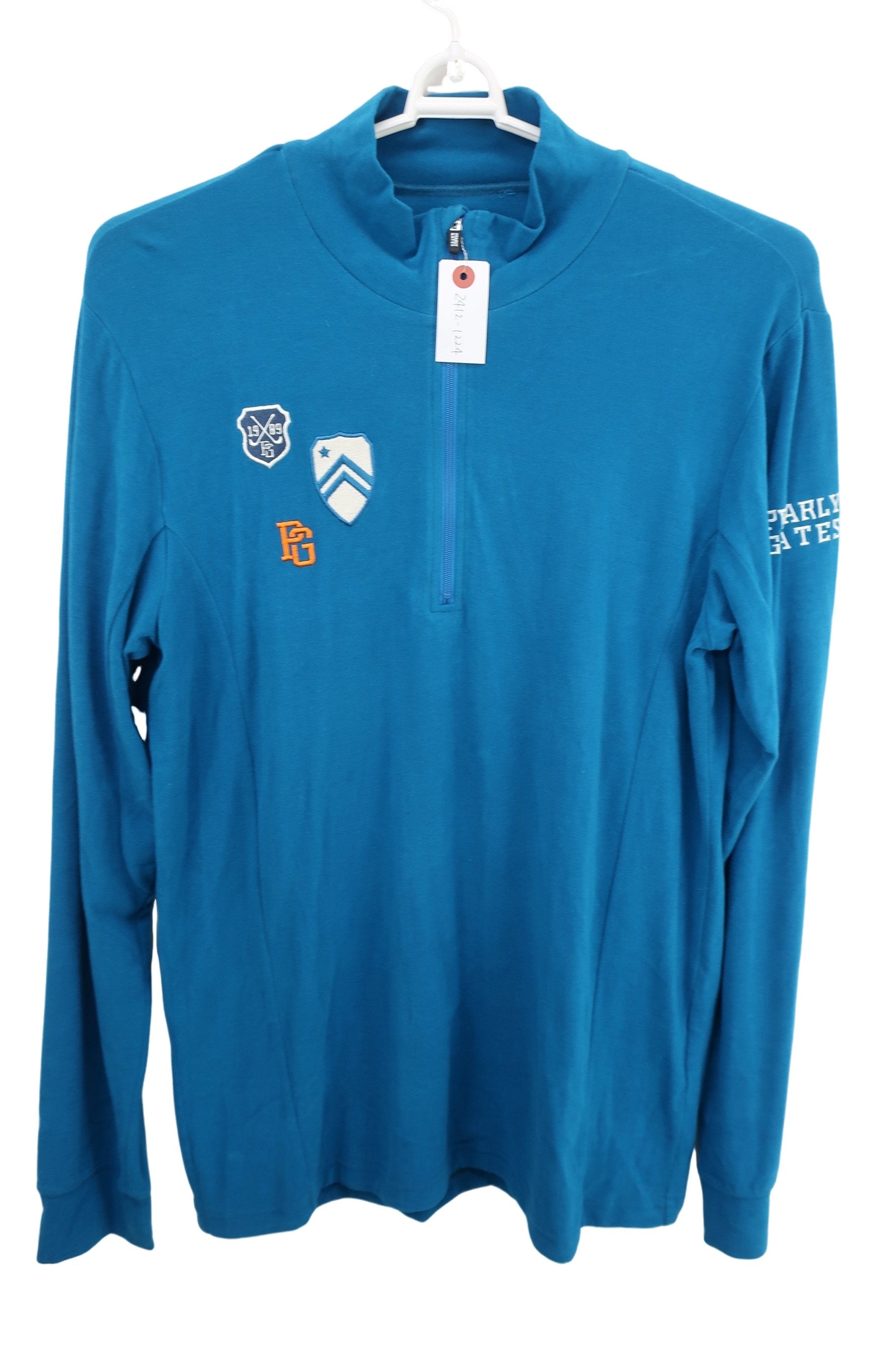 PEARLY GATES(パーリーゲイツ) ハーフジップシャツ 水色 メンズ 6 053-166007 B-1