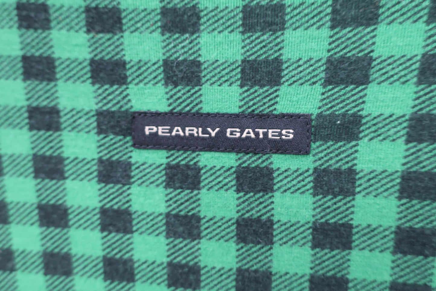 PEARLY GATES(パーリーゲイツ) 長袖モックネックシャツ 緑チェック メンズ 6 053-6166051 A-6