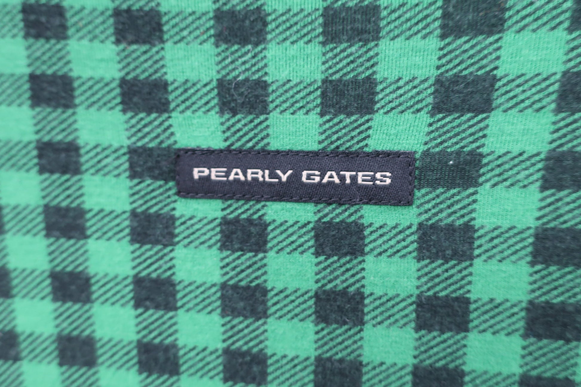 PEARLY GATES(パーリーゲイツ) 長袖モックネックシャツ 緑チェック メンズ 6 053-6166051 A-6