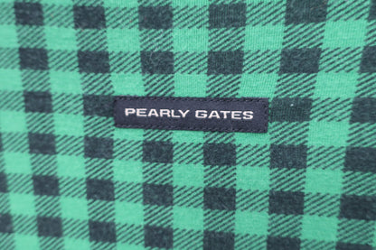 PEARLY GATES(パーリーゲイツ) 長袖モックネックシャツ 緑チェック メンズ 6 053-6166051 A-6