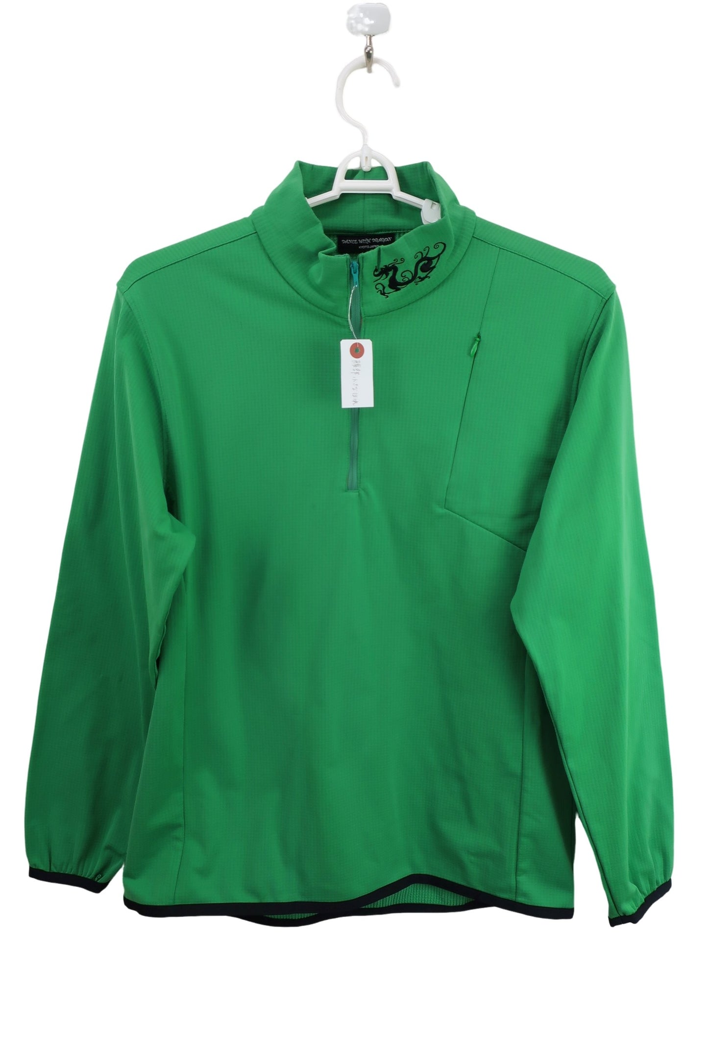 Dance With Dragon(ダンスウィズドラゴン) ハーフジップシャツ 緑 メンズ 3 D1-131100 A-1
