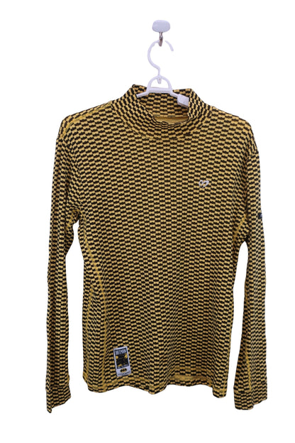 MASTER BUNNY EDITION(マスターバニーエディション) 長袖モックネックシャツ 黄色総柄 メンズ 5 158-9266931 A-1