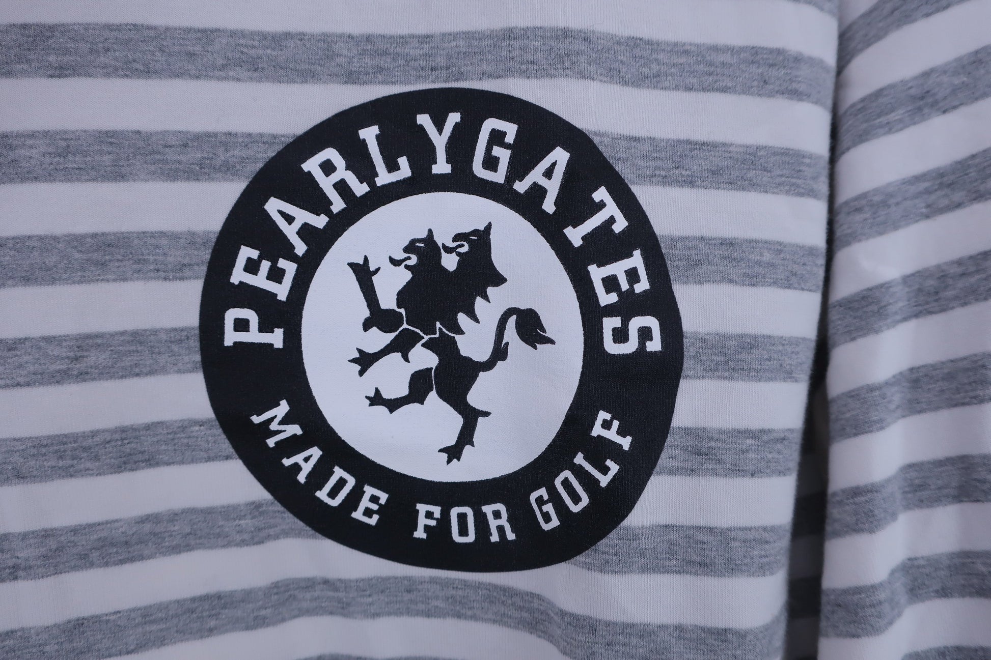 PEARLY GATES(パーリーゲイツ) 長袖モックネックシャツ 白グレーボーダー メンズ 6 053-966157 N-2